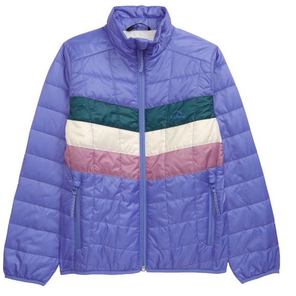 NWT L.L. Bean Kids Primaloft Packaway Quilted Water Resistant Jacket /Violet(4) - Picture 1 of 7